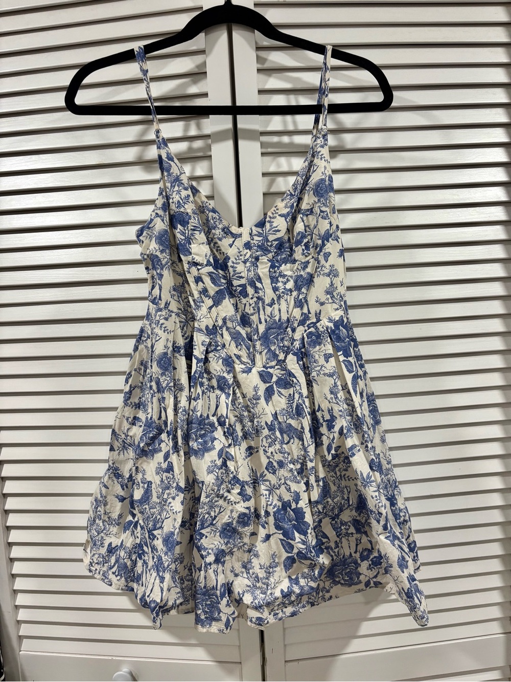 VICI Blue & White Toile Corset Mini Dress | Cottagecore Sundress | Small